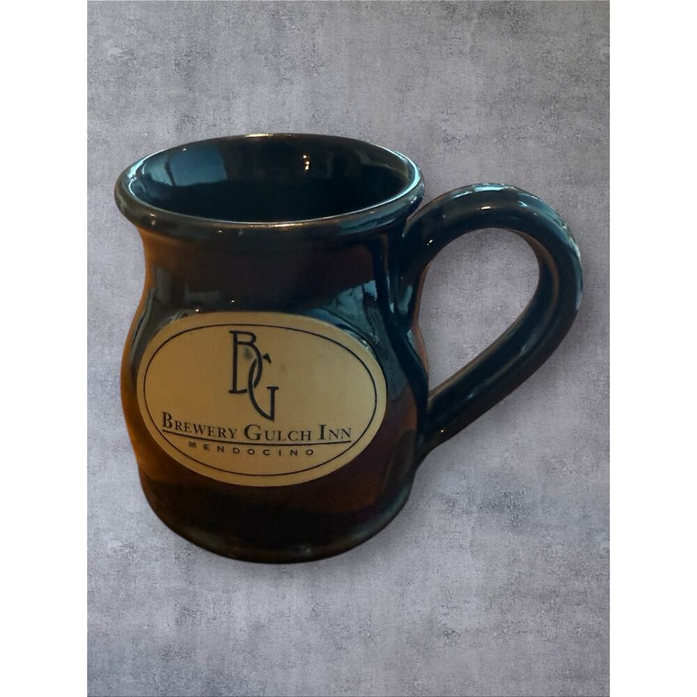 Brewery Gulch Inn Mendocino California Hand Thrown Brown Glazed Coffee Mug 2016